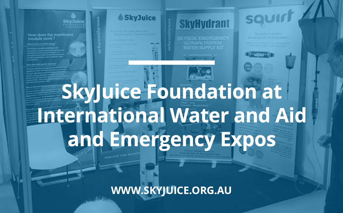 Read more about the article SkyJuice Foundation showcased at international water and aid and emergency expos